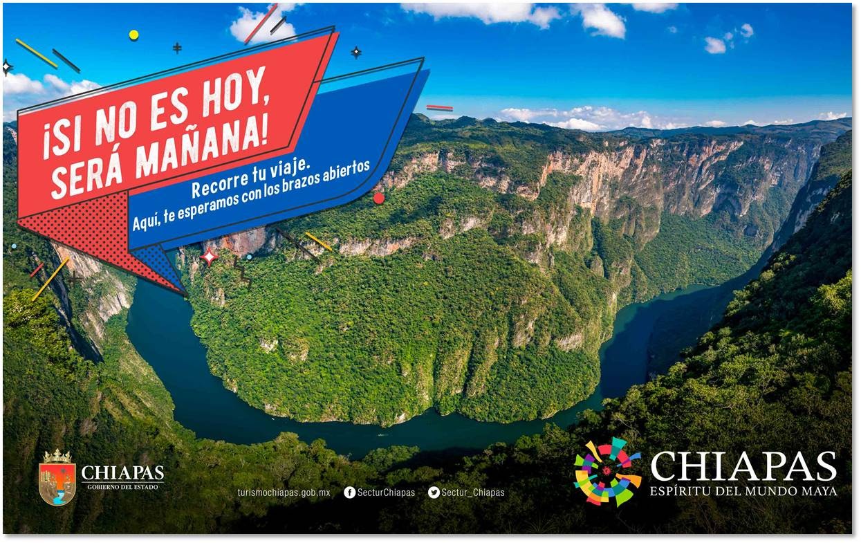 Campaña de la Secretaría de Turismo de Chiapas sobre coronavirus