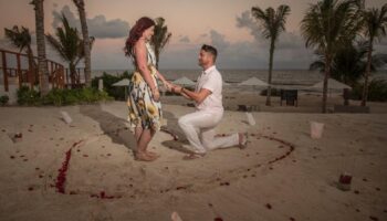 Los turistas proponen matrimonio en el Caribe Mexicano